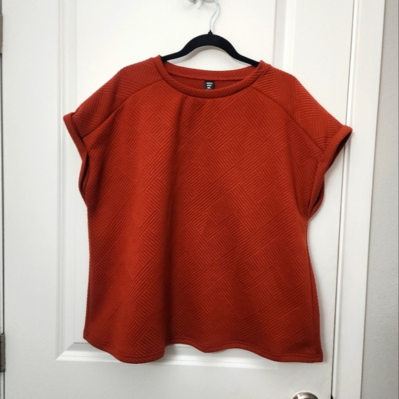 SHEIN Tops - 5/$30 SHEIN Textured Short Sleeve Top in Rust size 0X